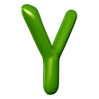 Foil Balloon Letter Y Green model model