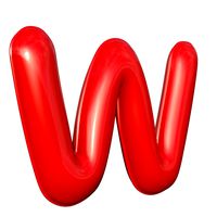 Foil Balloon Letter W Red model
