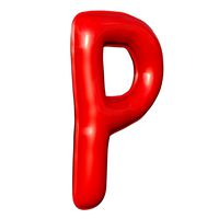 Foil Balloon Letter P Red model