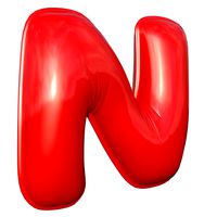Foil Balloon Letter N Red model