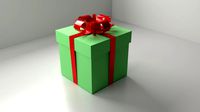 Green Present 1 with Ribbon