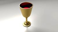 Gold Goblet with Liquid
