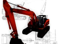 Excavator red low poly 3D Model