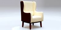 White Fabric and Leather Armchair