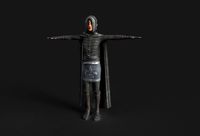 Female Ninja or Thief Stylized Character Model Low-poly 3D model