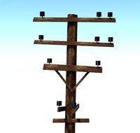 Antique electric pole