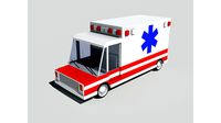 Cartoon Low Poly Ambulance