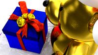 Christmas Teddy Bear Gold With Giftbox