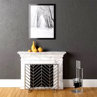Fireplace with Chevron Screen