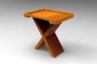 Solid wood tray table stool