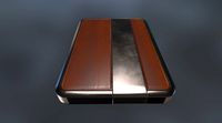 External Hard Drive Low Poly Wood Metal Version