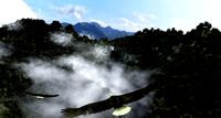 The eagle crosses the mountains