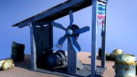 Post apocalyptic wind turbine
