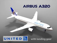 Airbus A320 United Airlines with landing gear