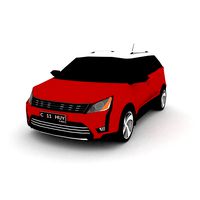 Red SUV Cartoon Style and Low Poly Car
