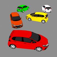 Low Poly Hatchback City Car