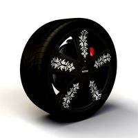 Wheel KMC Ink"d rim and tire