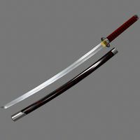 PBR Katana Japanese Sword Red Ver.1