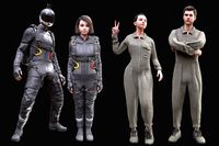 Collection 57 - Man/Woman Skydiving/Jumpsuit Outfits - Rigged