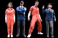 Collection 49 - Man/Woman in Prisoner/Agent Outfits - Rigged