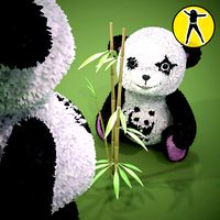Two teddy pandas