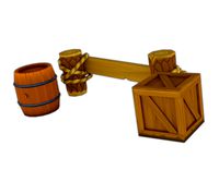 Stylized low-poly Wooden Props