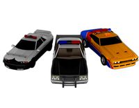 3 Retro Police Cars Pack