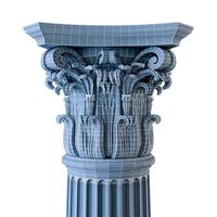 Column with flutes and chapiter of the Corinthian order