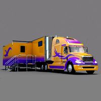 Freightliner Columbia with Single expandable trailer