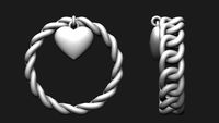 ring in the form of a chain with a heart