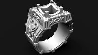 men ring with stones and patterns for 3D printing