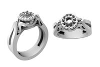 women ring with stones