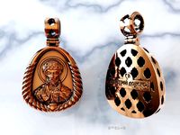 gold pendant of St. Dmitry Donskoy