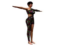 3d realistic female with clothing