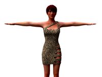 3d realistic female character with clothing dress