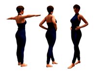 3d realistic female with clothing jumpsuit