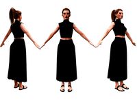 realistic female with clothing skirt