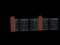 Lattice fence with stone columns 3D Model