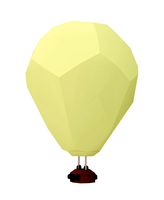 low poly hot balloon