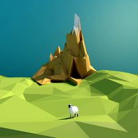 Sheep and hill
