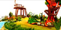 Game Cartoon Nature Landscape and Tree