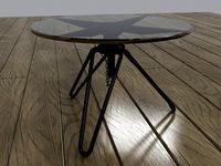 Rustic Glass Metal Table