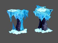 Deep in the snow mountains - stone pillars