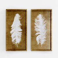 White Feathers Gold Shadow Box S2