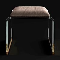 Brynn Stool Grey Velvet