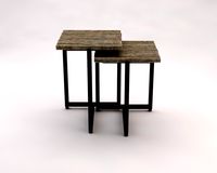 SIDE TABLE Square and tripod in T