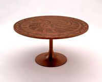 SIDE TABLE Round support and monopod in copper