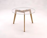 LOUNGE TABLE---Tripod and glass tray