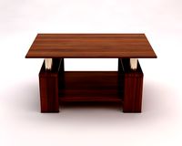 LOUNGE TABLE Double support in wood and chrome