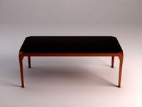 DINING TABLE---Copper and smoked glass